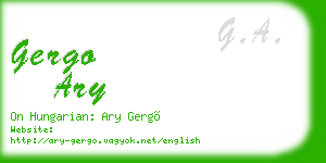 gergo ary business card