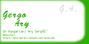 gergo ary business card